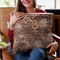 Edge Collections - Double sided 12" x 20" - Brown - Luxurious Faux Fur Throw Pillow - 1 Piece